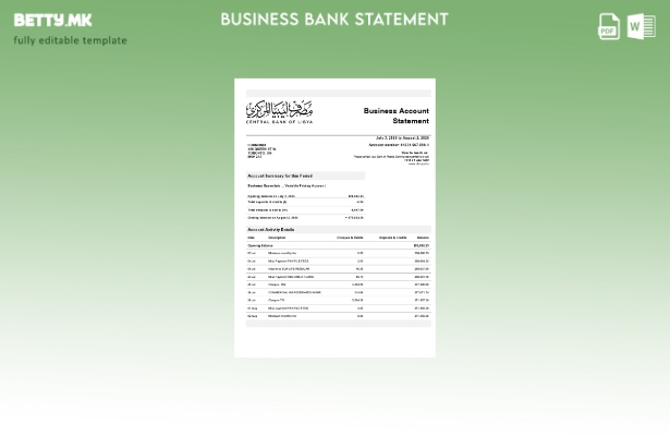 модерен стил Централната банка на Либија за деловна фирма изјава Шаблон Word и P